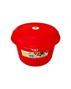  FIAMBRERA PL REDONDA ROJA C/FECHADOR 3L 21X21X15CM   M/VIDAL