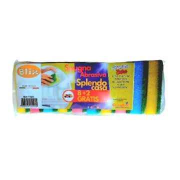  ESPONJA ABRASIVA SPLENDO CASA P/FREGAR 10PZ   M/BLIZ