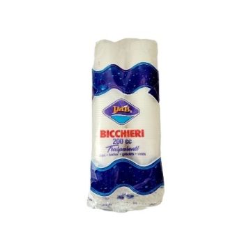  VASOS AGUA 200CC 2X48PZ BLANCO TRANSPARENTE   M/ISAP