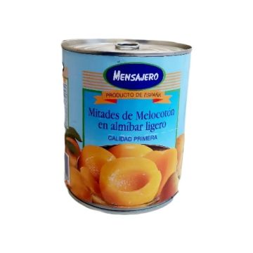 MITADES DE MELOCOTÓN EN ALMIBAR MENSAJERO  LATA PN 840 GR   M/MENSAJERO