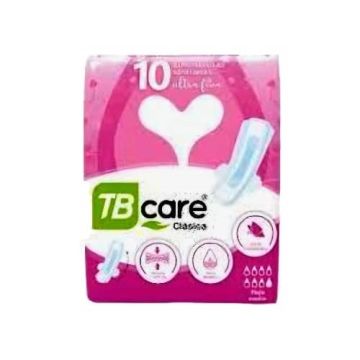 ALMOHADILLAS SANITARIAS C/ALAS MARCA TB CARE CLÁSICA ULTRA FINA PQTE X 10 U