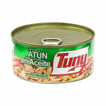 LOMO DE ATÚN EN ACEITE 295 G   M/TUNY   M/TUNY