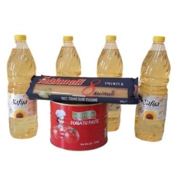 Aceite,Spaghetti y Pasta de Tomate